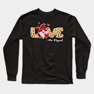 Love Pre-K Squad Gnome Valentine Gnome Teacher Leopard Long Sleeve T-Shirt